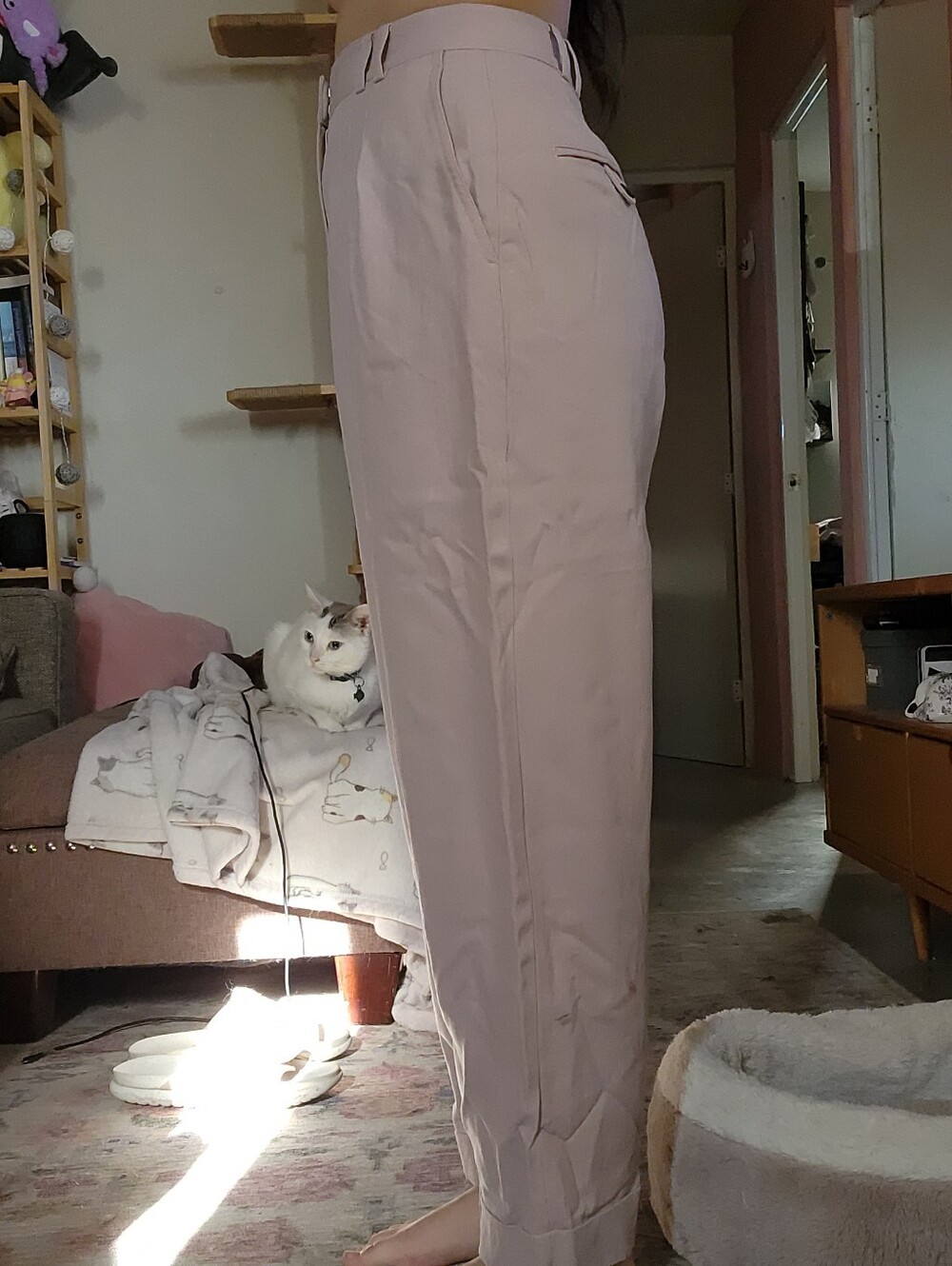 Club Monaco Mauve Pink Pleated Straight Leg High-waist Trousers, US 4 - Picture 2 of 6